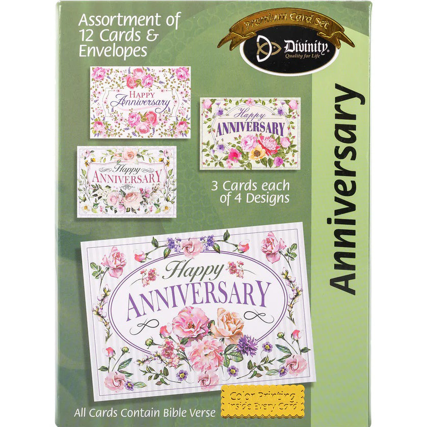 Anniversary Floral Sprays Boxed Cards 28655N