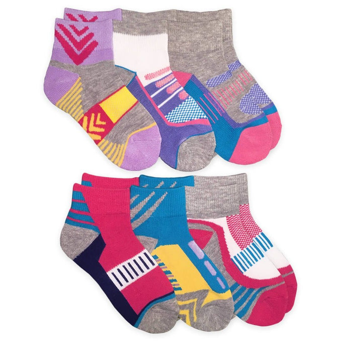 Girls Performance Sport Quarter Socks 6 Pack 2869