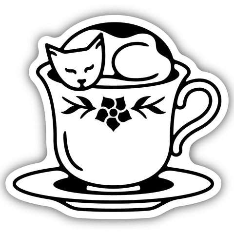 Teacup Cat Sticker 2994-LSTK