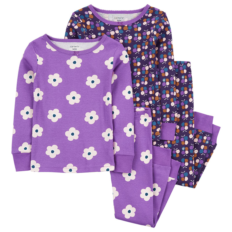 Carter's Toddler Girls' 4-Piece Flowers Pajamas 2O584910 – Good's