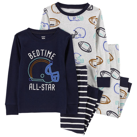 Toddler Boys' 4-Piece Football Pajamas 2P842510-969