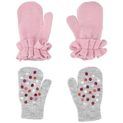 Toddler Girls' 2-Pack Pink Dot Gripper Mittens 2P884010