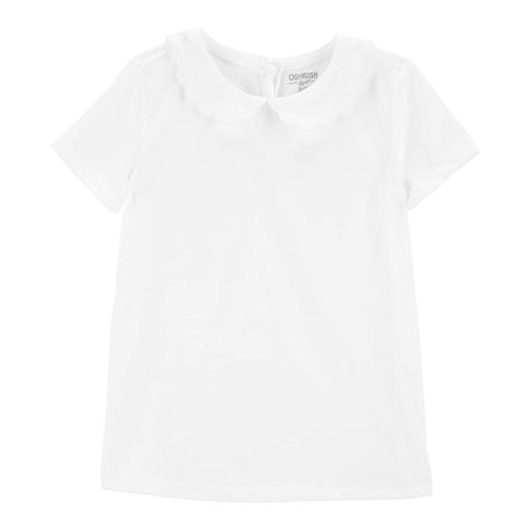 White Toddler Girls' Scalloped Peter Pan Collar Jersey Tee 2Q439410