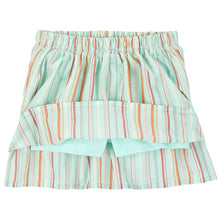 Multi-Colored Striped Skort with Built-In Aqua Shorts Underneath