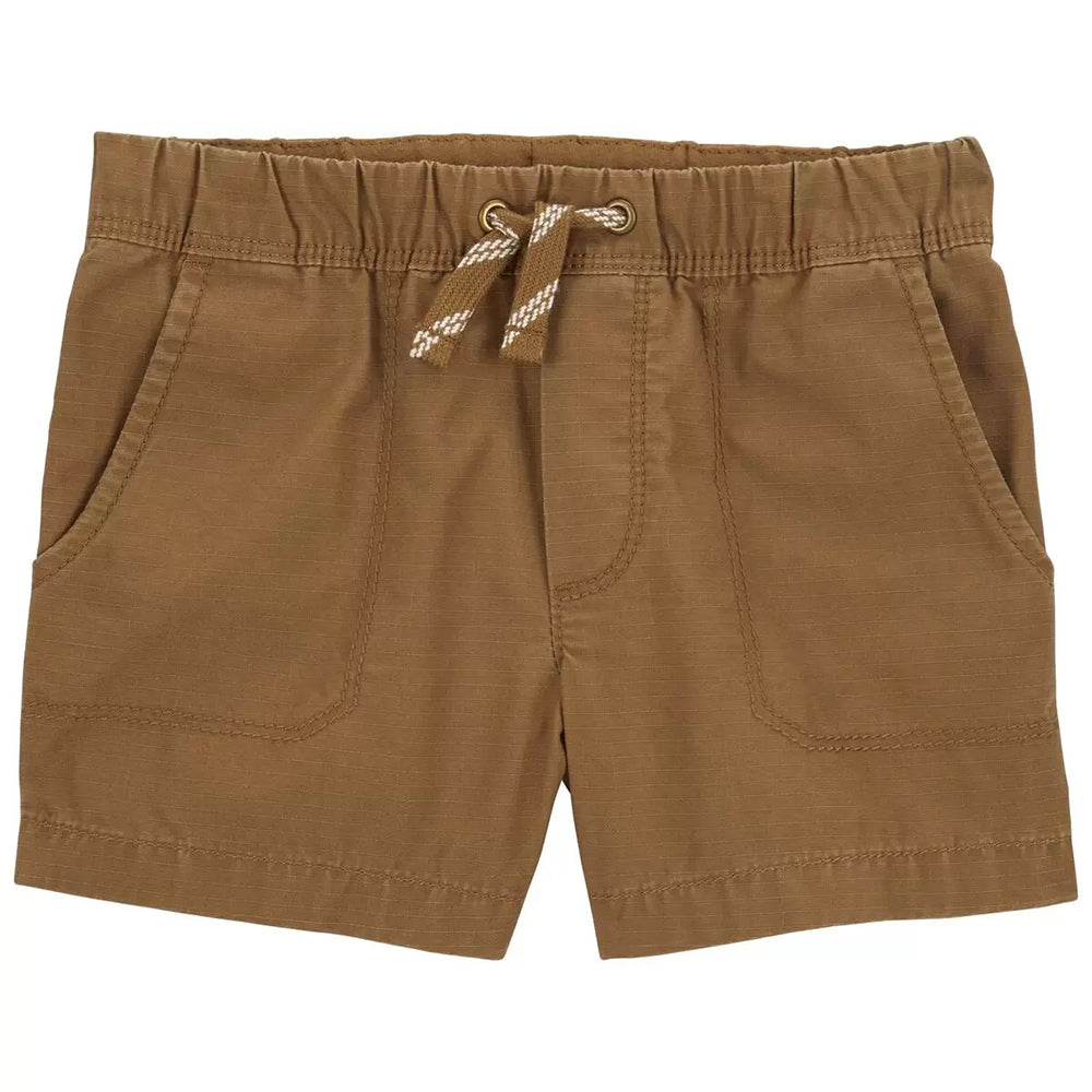 Front of Brown Toddler Boys' Pull-On Terrain Shorts