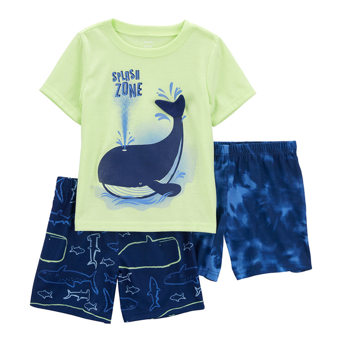 Toddler Boys' 3-Piece Whale Pajamas 2Q526510