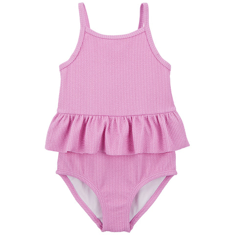 Toddler Girls' Ruffled Ribbed 1-Piece Swimsuit 2Q568910