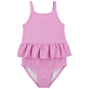 Toddler Girls' Ruffled Ribbed 1-Piece Swimsuit 2Q568910