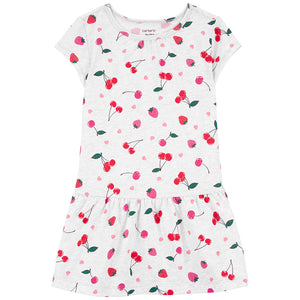 Toddler Girls' Cherry Cotton Dress 2Q974710