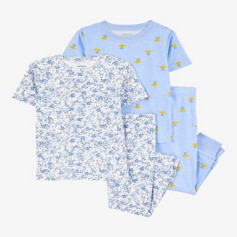 Toddler Girl 4-Piece Floral Cotton Pajamas 2S380410-969
