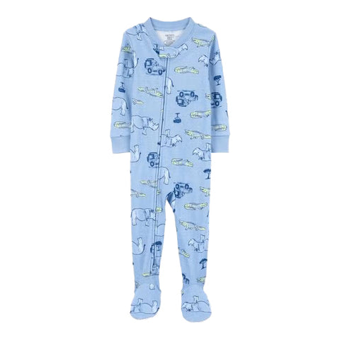 Boys' 1-Piece Safari Print Footie Pajamas 2S401110