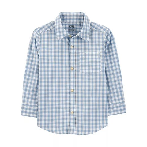 Boys' Plaid Long-Sleeve Button Down Shirt 3S487210