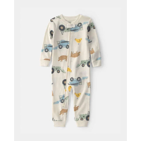 farm transportation, Toddler Boys' Footless Pajamas 2V249