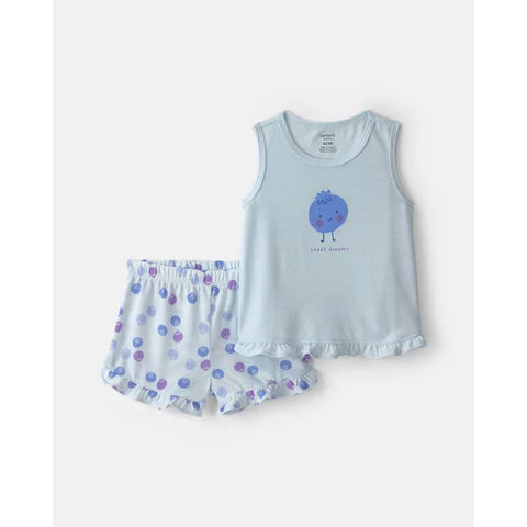 Girls' 2-Piece Blueberry Sleeveless Pajama Set 2V320010