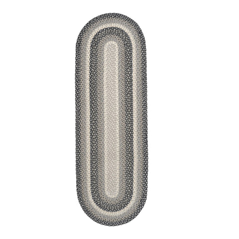 Braided Rug Oval Gray/Sand/ Ivory C-890 
Size 2 x 6