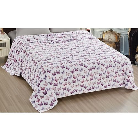 Rose Butterfly Print Blanket