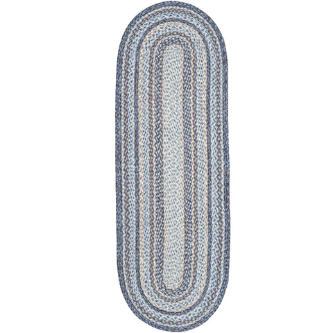 Blue oval braided rug 2x6