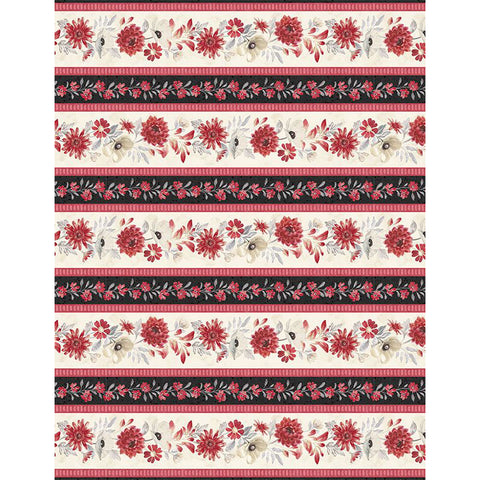 Scarlet Dreams Collection Repeating Stripes Cotton Fabric 30107