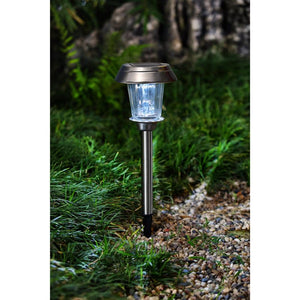 Brushed Nickel Solar Powered 0.2 W LED Light GLE738369S B