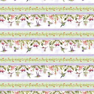 Hummingbird Floral Collection Cotton Fabric Repeating Stripes 3023-39827-176