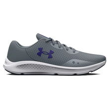 Under Armour men's Charged Pursuit 3 running shoe in Gravel, Sonar Blue