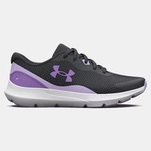 Jet Gray, Nebula Purple Girls' Surge 3 Running Shoes 302501-101