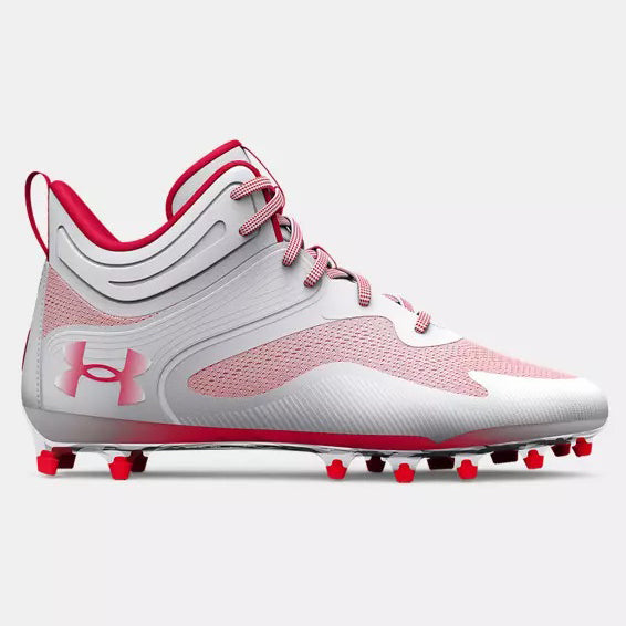 Lacrosse Cleats U Der Armour Command MC Mid Red & White Mens\'s 11.5 Under Armour Command MC Mid Lacrosse Cleats White Red Men main image 2