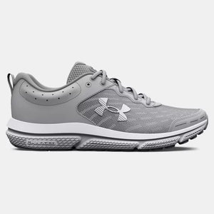 Mod Gray/White Men's UA Charged Assert 10 Wide Running Shoes 3026176-100