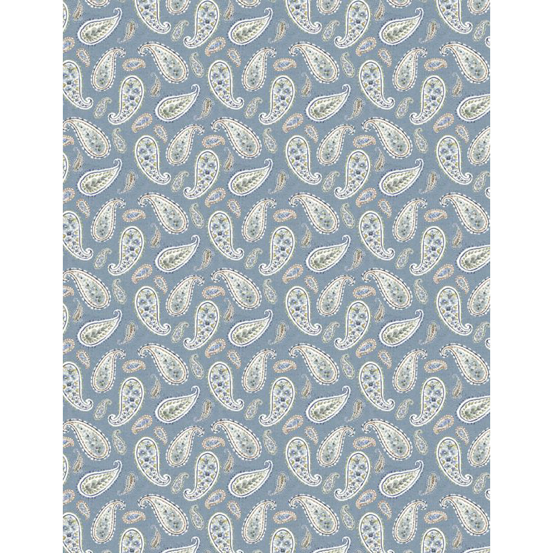 Bohemian Blue Cotton Fabric Collection 3041