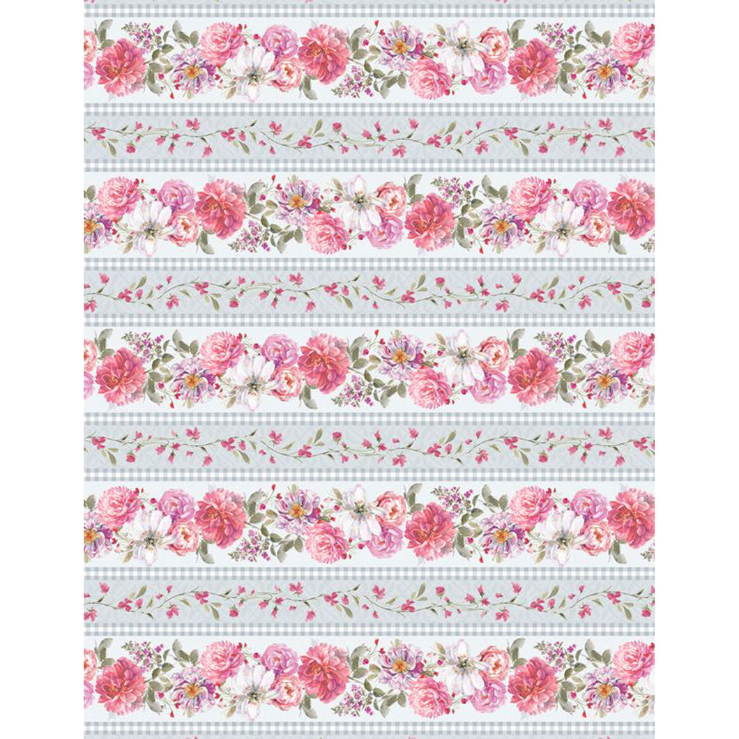Wilmington Prints Blush Garden Cotton Fabric Collection Garden Stripe 3041-17772-913