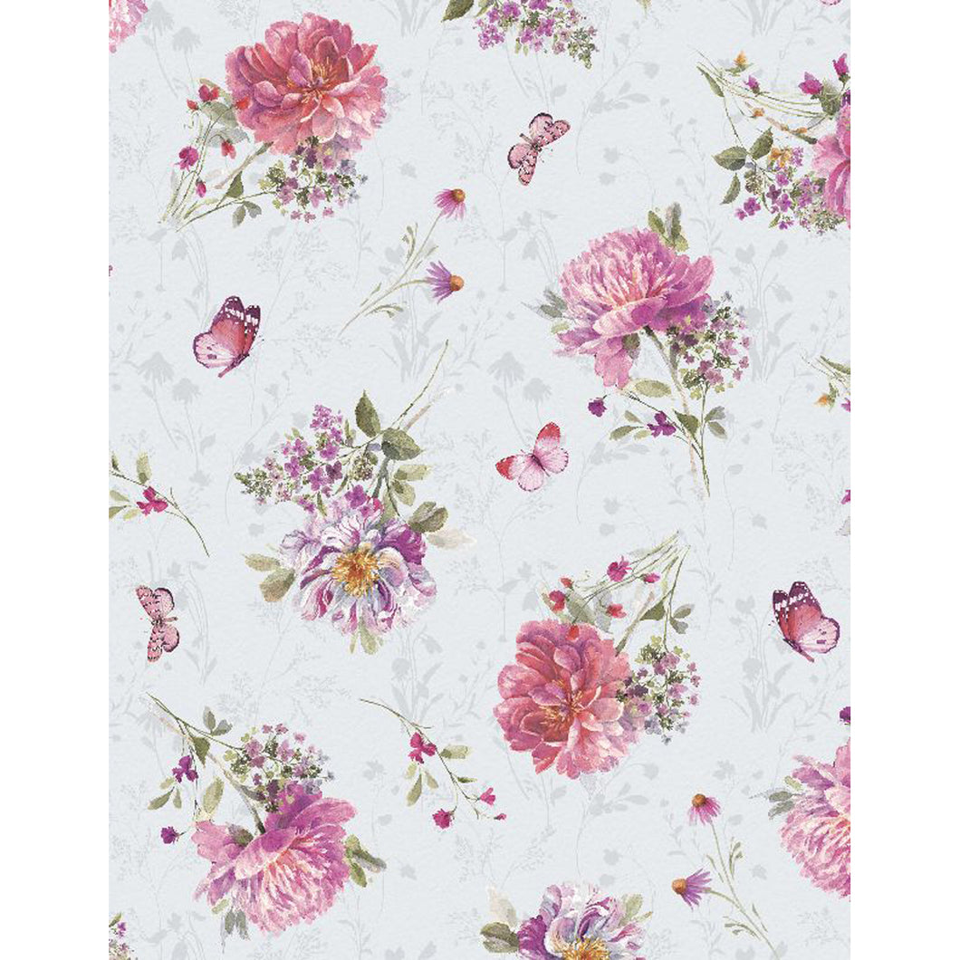 Wilmington Prints Blush Garden Cotton Fabric Collection Bouquet Toss Print 3041-17775