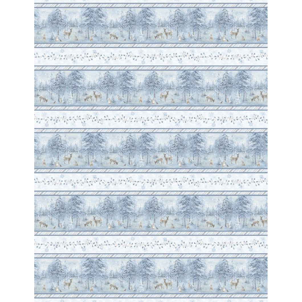 Wilmington Prints Woodland Frost Collection Cotton Stripe Fabric 3041-17782-419