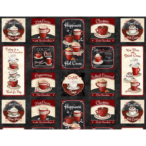 Time for Hot Cocoa Cotton Fabric Panel 3046