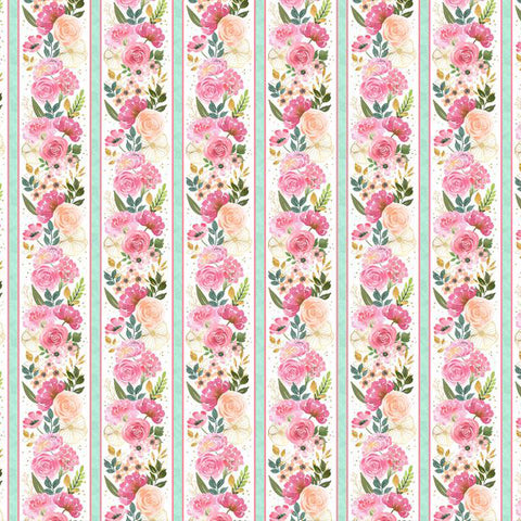 Peony Blossoms Collection Repeating Stripes Cotton Fabric 34711-137