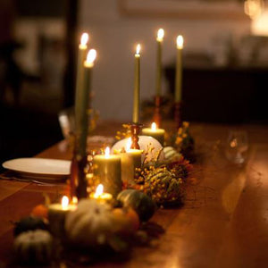 Candles at Holiday Table Setting