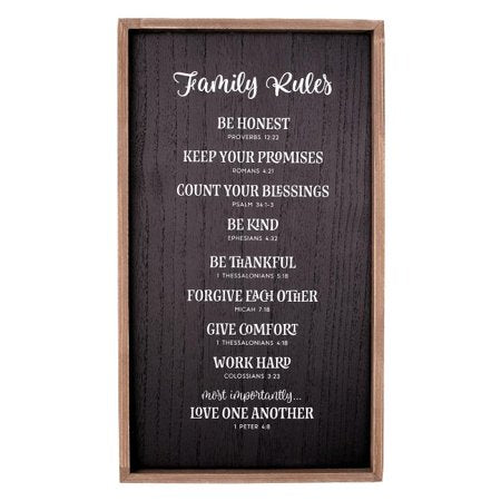 Family Rules Wall Plaque PLA058