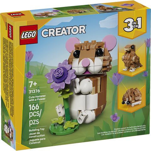 LEGO Creator 3 in 1 Cute Hamster with a Flower Toy 31376