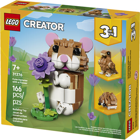 LEGO Creator 3 in 1 Cute Hamster with a Flower Toy 31376