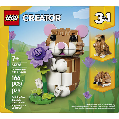 LEGO Creator 3 in 1 Cute Hamster with a Flower Toy 31376
