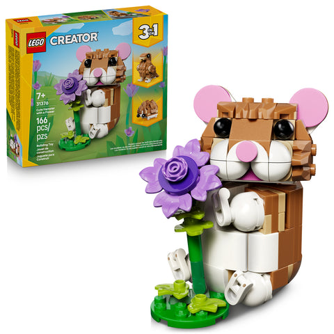 LEGO Creator 3 in 1 Cute Hamster with a Flower Toy 31376