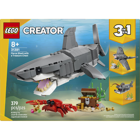 LEGO Creator Fierce Shark with a Treasure Chest Toy 31381