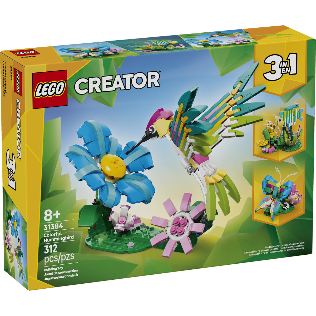 LEGO Creator 3 in1 Wild Animals: Colorful Hummingbird Decor 31384