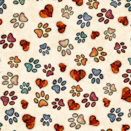puppy dog prints, Cuties II Collection Cotton Fabric 314