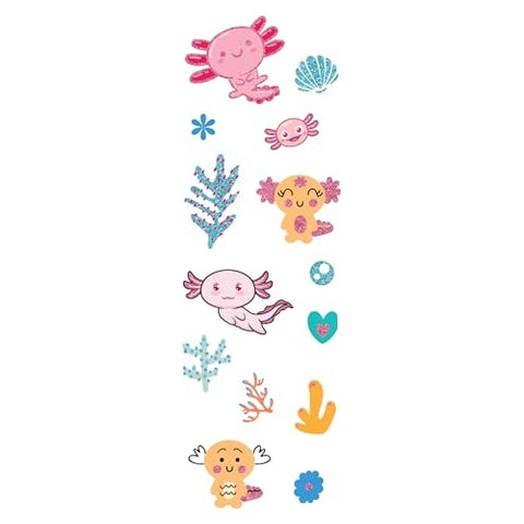 Adhesive adheres securely to paper and other surfaces.
Set comes with 6 different sticker sheets.
Each sheet measures 2-1/2'' x 7-1/8''.