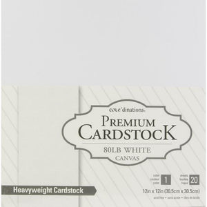 White Canvas Textured Premium Cardstock 320244