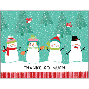 4 Snowmen Blank Thank You Christmas Boxed Cards 321-5899