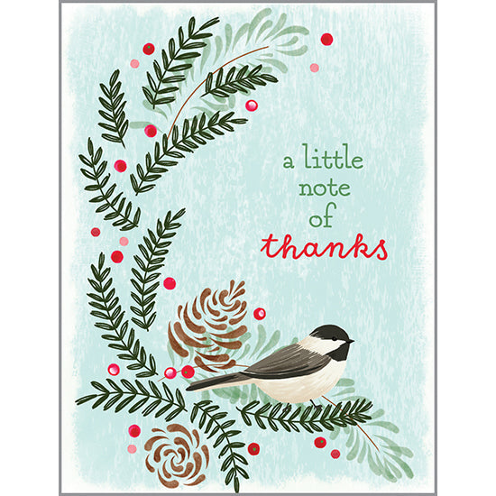 Sweet Chickadee Blank Thank You Christmas Boxed Cards 321-5905