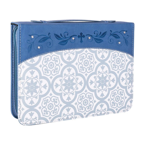 Blue Tile with Gems Bible Cover 32630