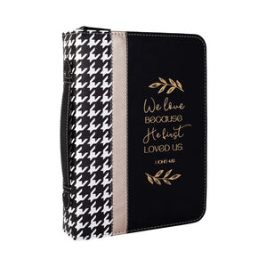 Houndstooth & Gold We Love Bible Cover