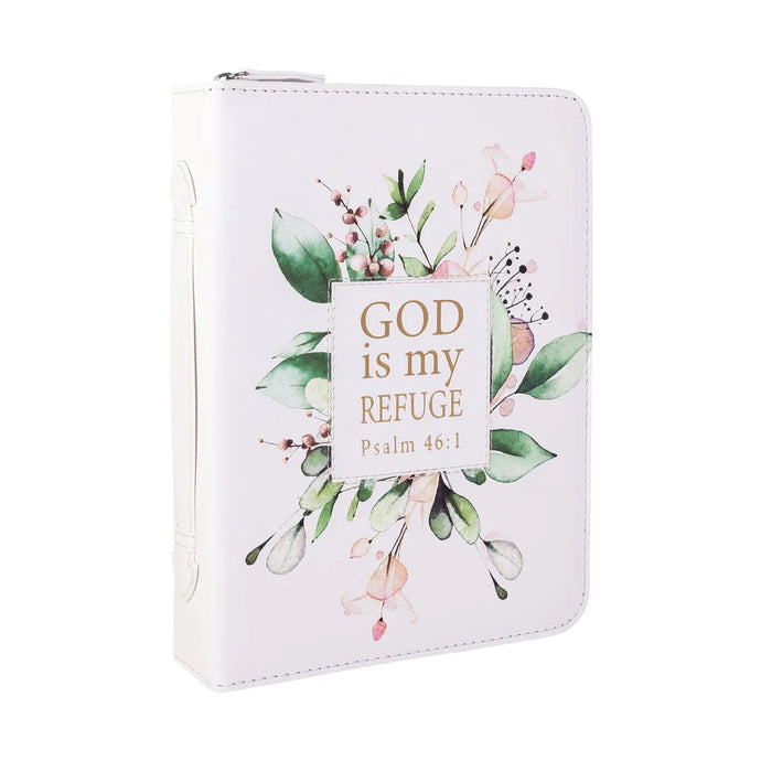 Watercolor Flower God Is My Refuge Bible Cover 32635